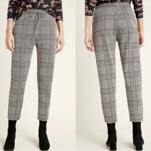 Anthropologie Black and Gray Cropped Plaid Pants | 3X